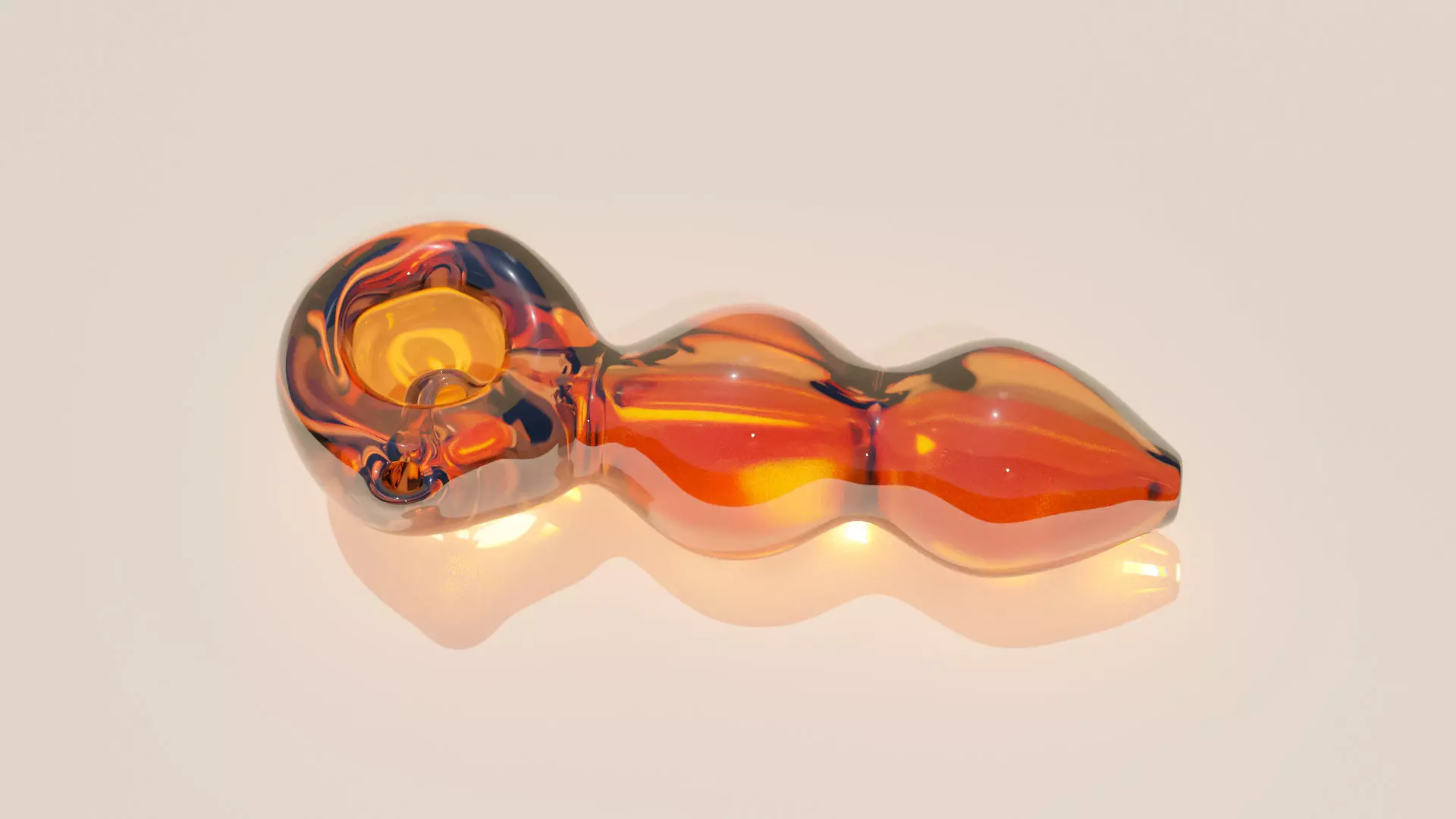 Bubble Cannabis Glass Pipe 3D Model 3D model_0