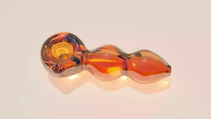 Bubble Cannabis Glass Pipe 3D Model 3D model
