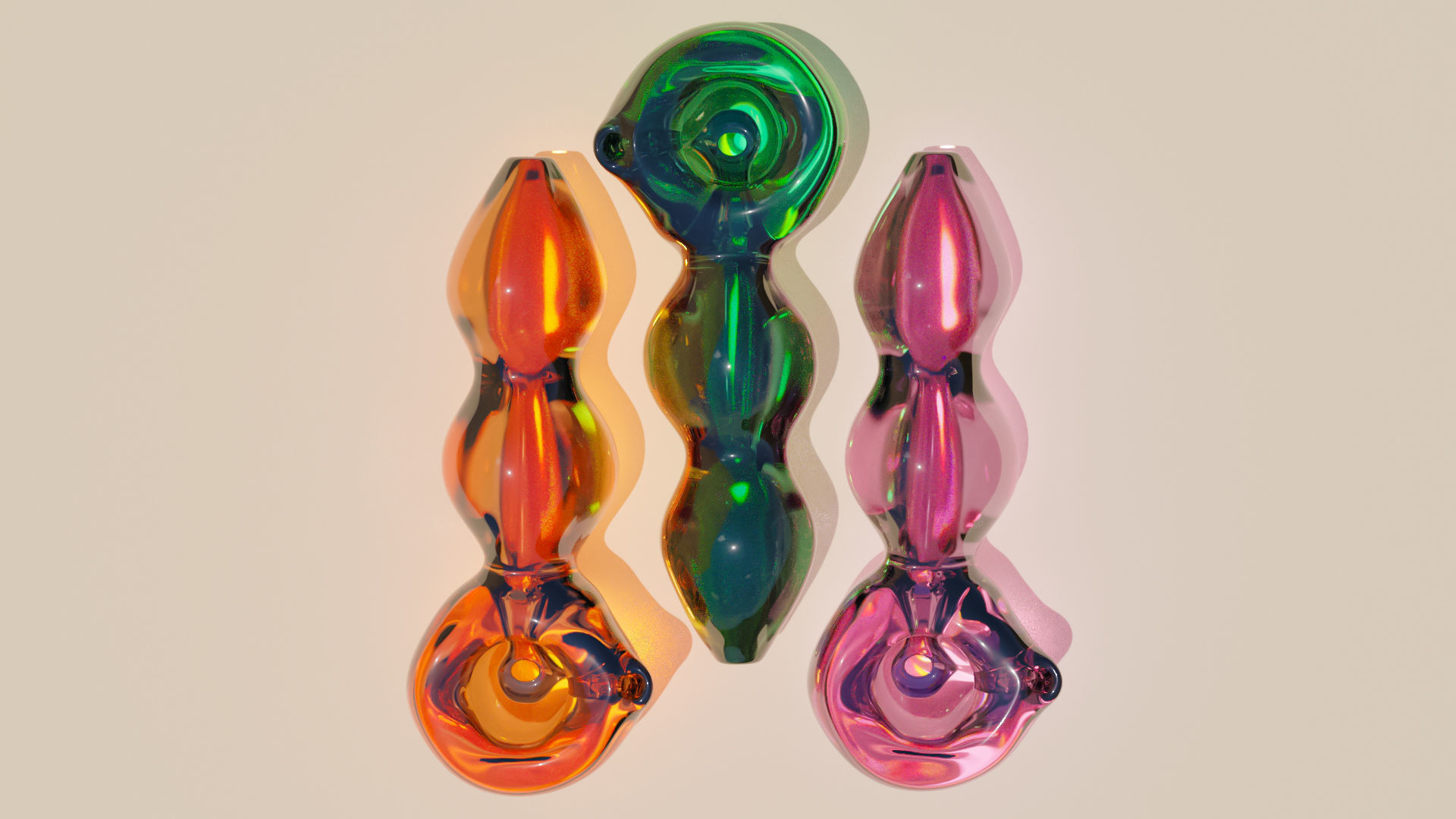 Bubble Cannabis Glass Pipe 3D Model 3D model_7