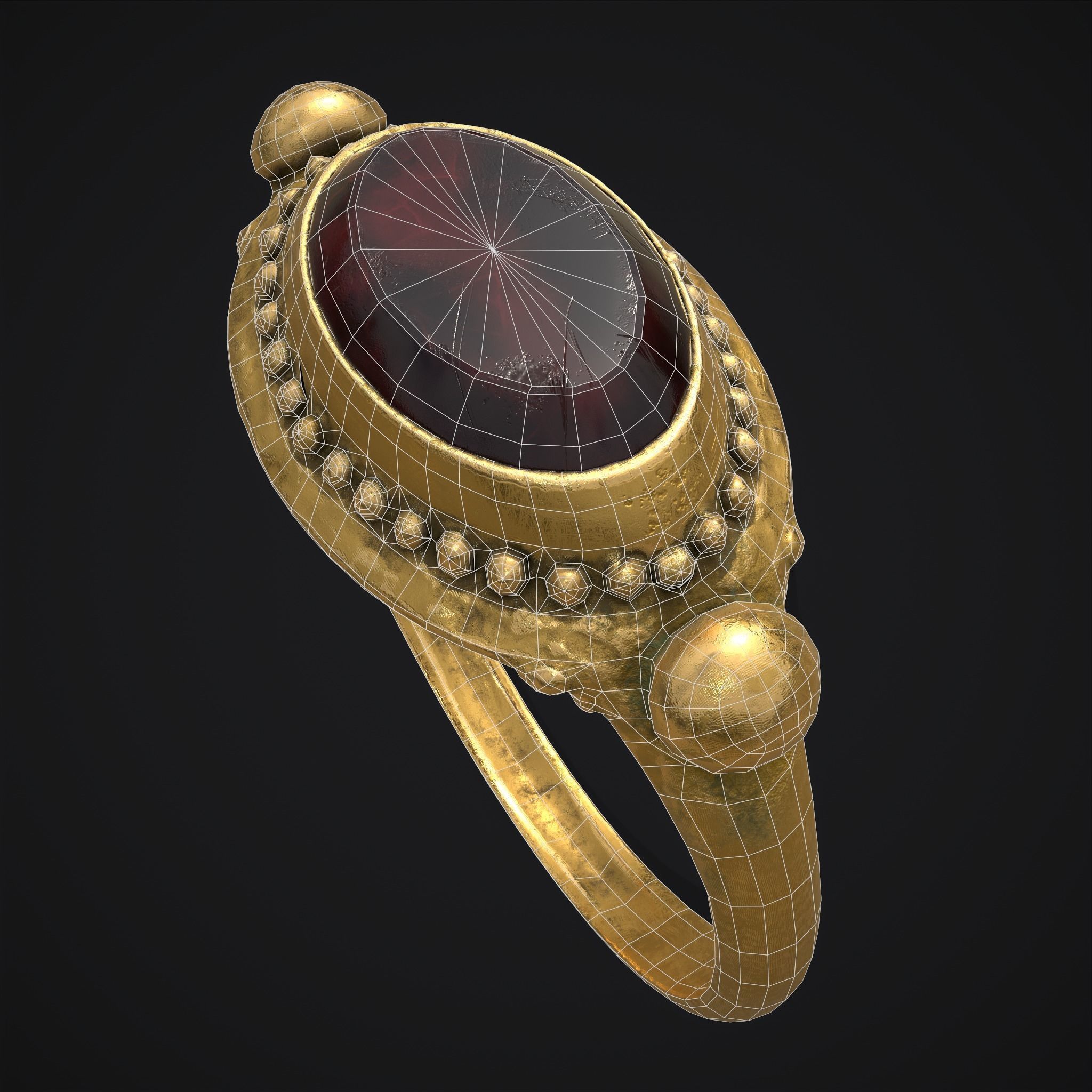 Byzantine Ring Low-poly 3D model_24