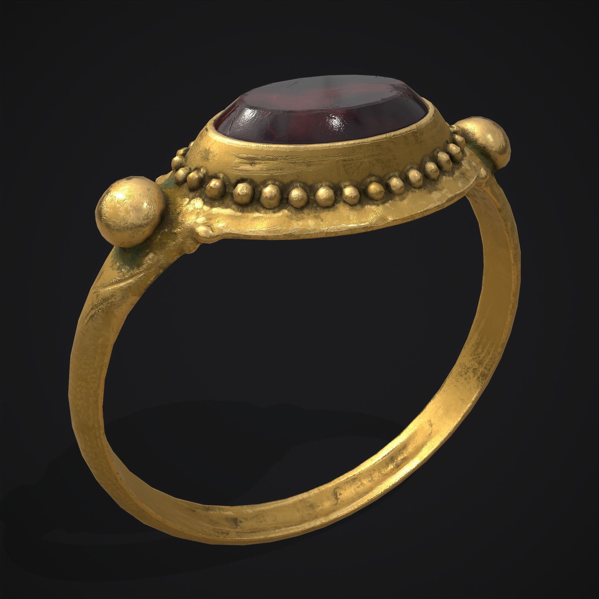 Byzantine Ring Low-poly 3D model_5