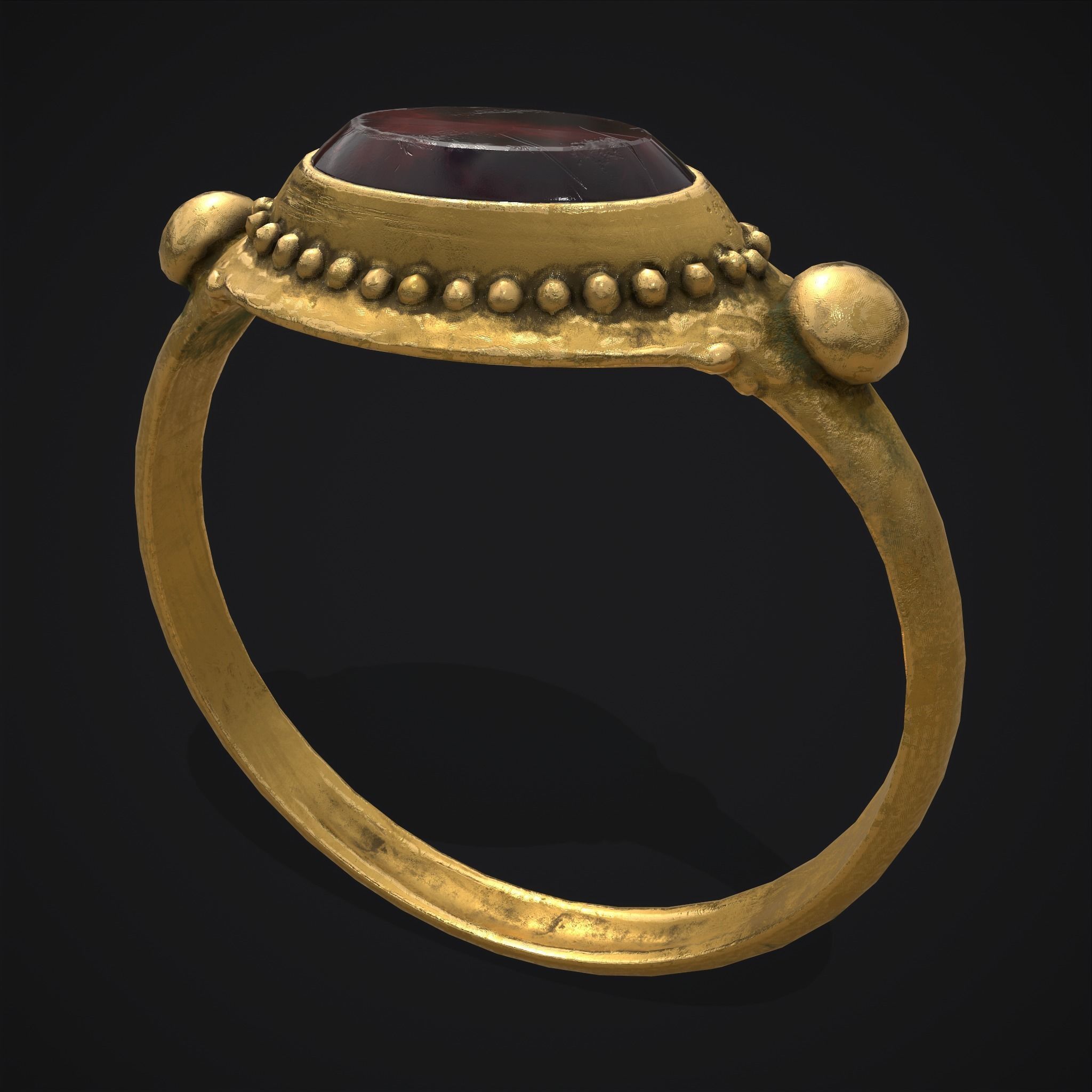 Byzantine Ring Low-poly 3D model_29