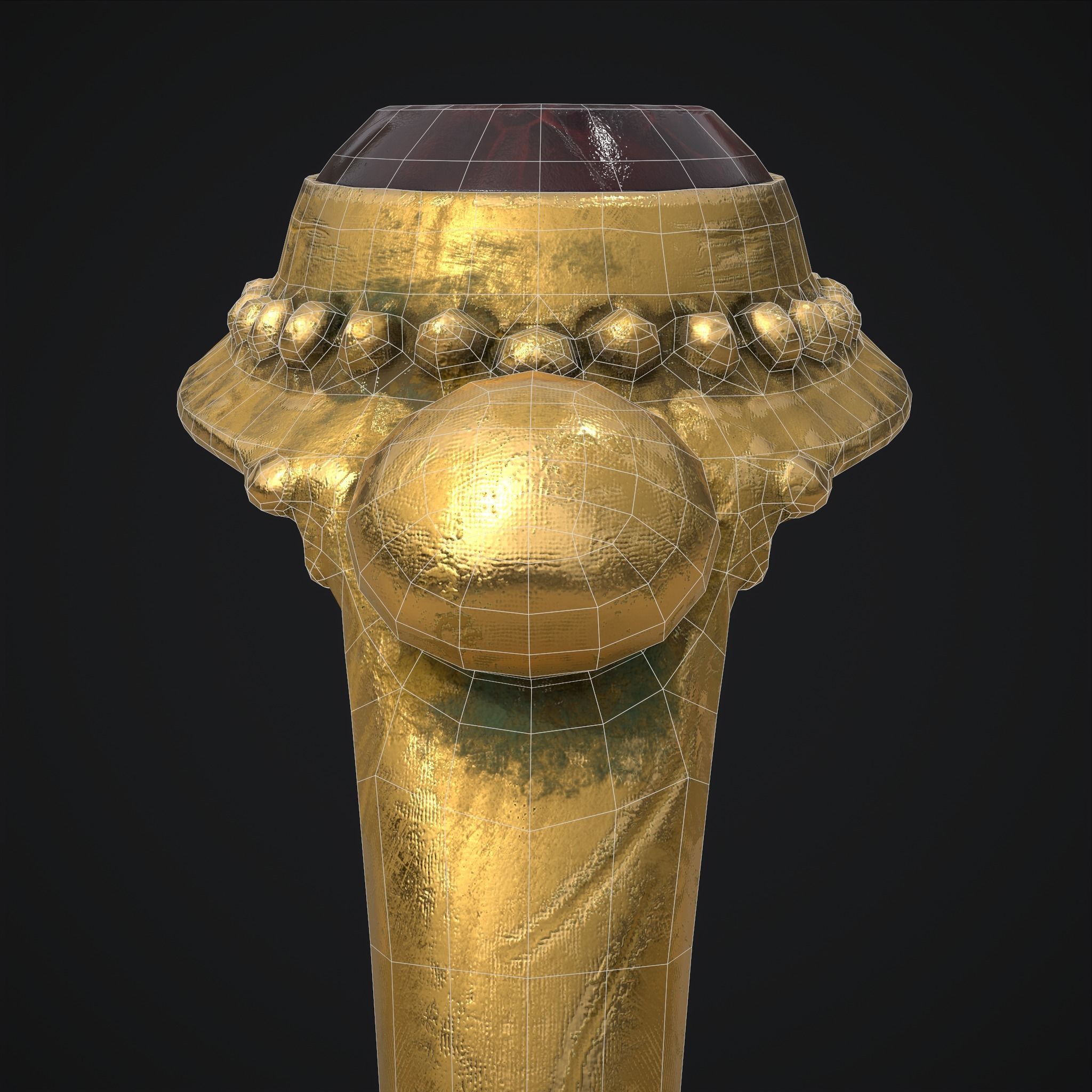 Byzantine Ring Low-poly 3D model_14