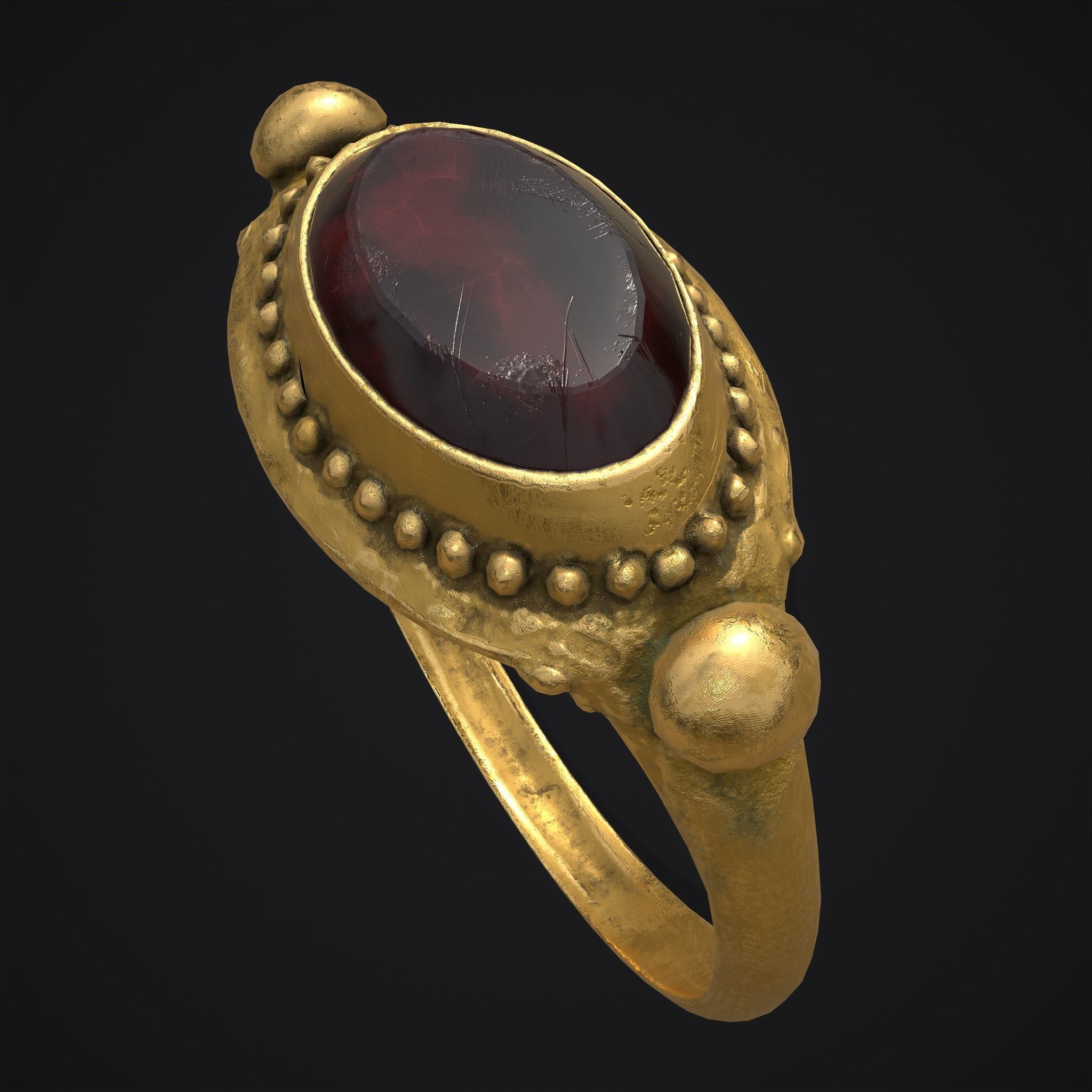 Byzantine Ring Low-poly 3D model_23
