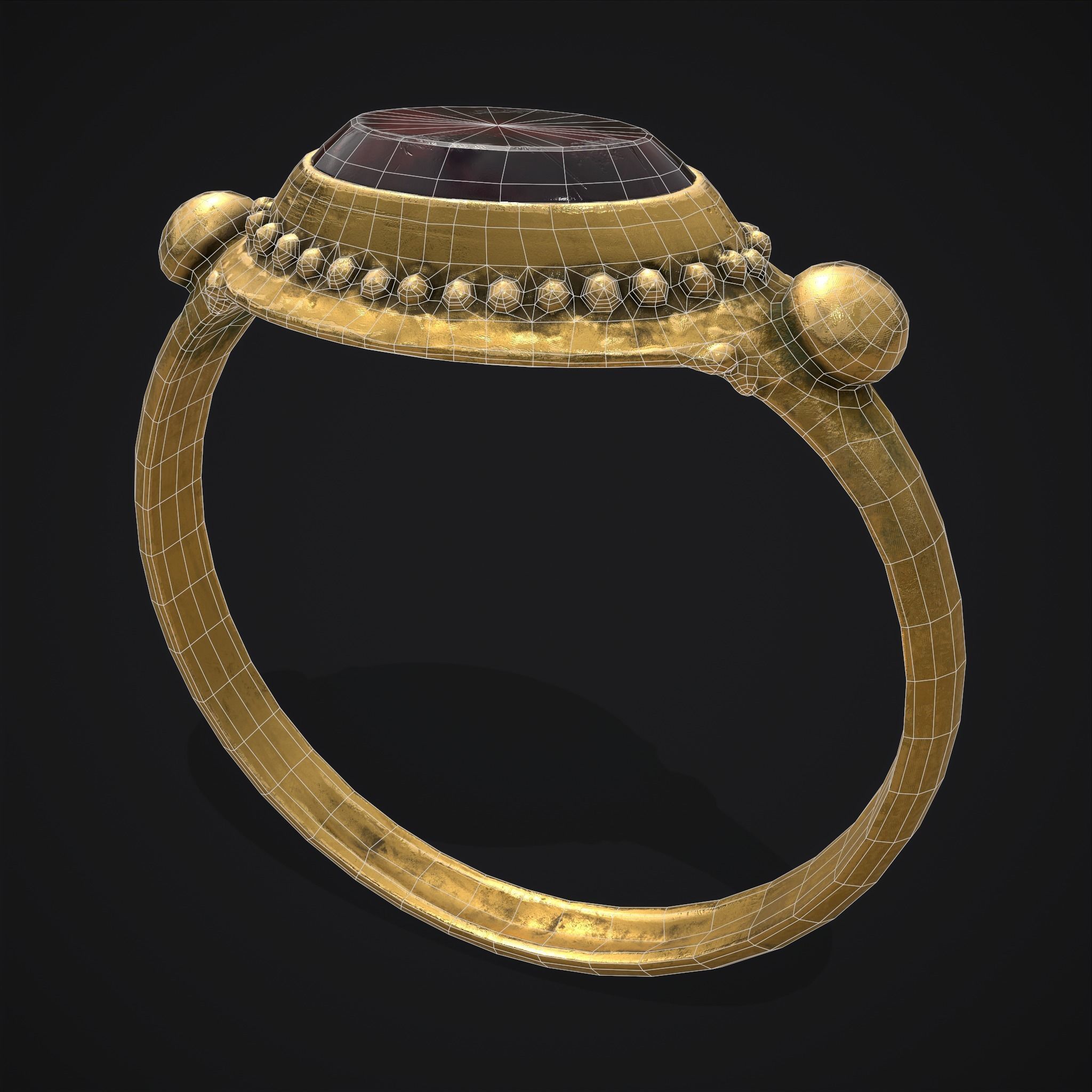 Byzantine Ring Low-poly 3D model_30