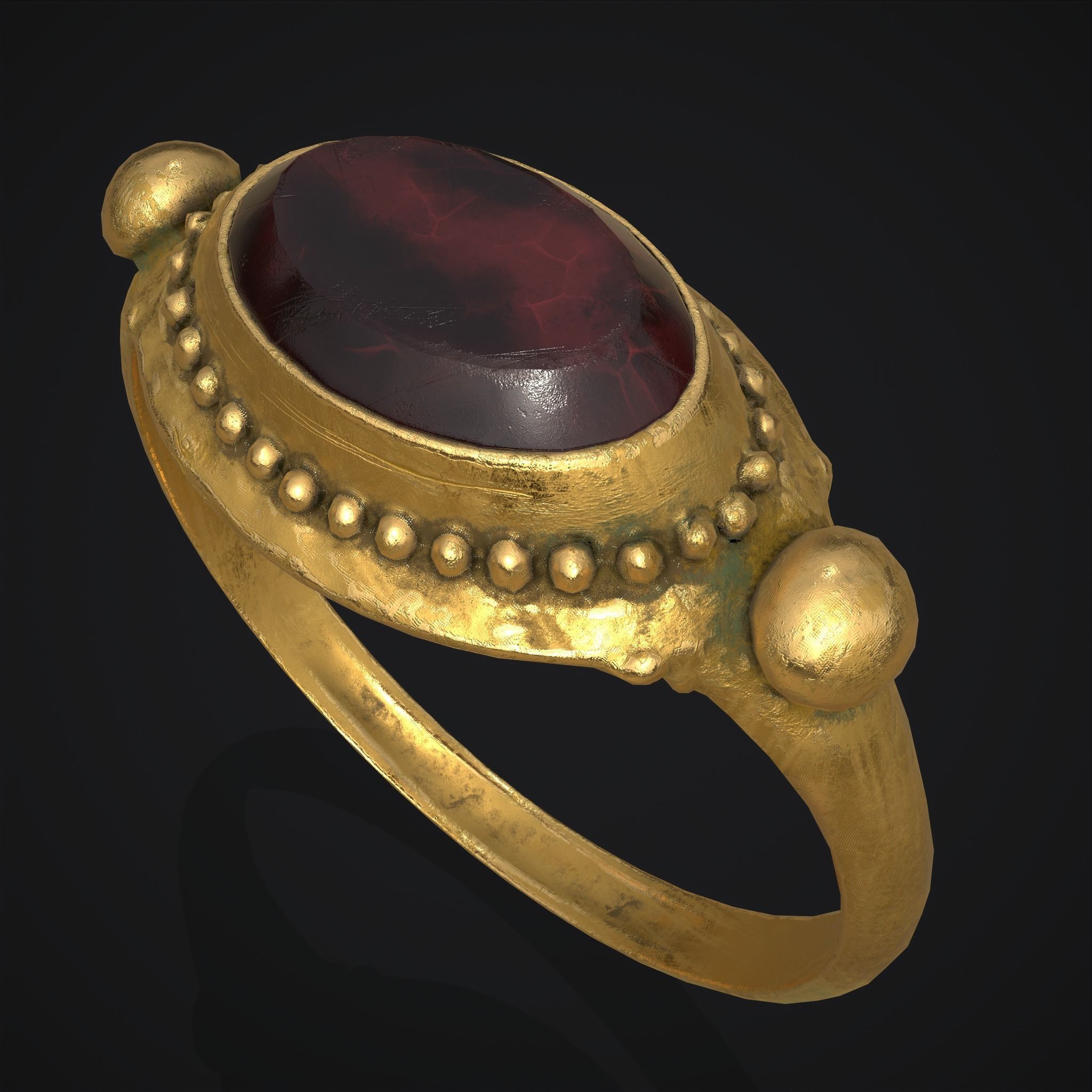 Byzantine Ring Low-poly 3D model_7