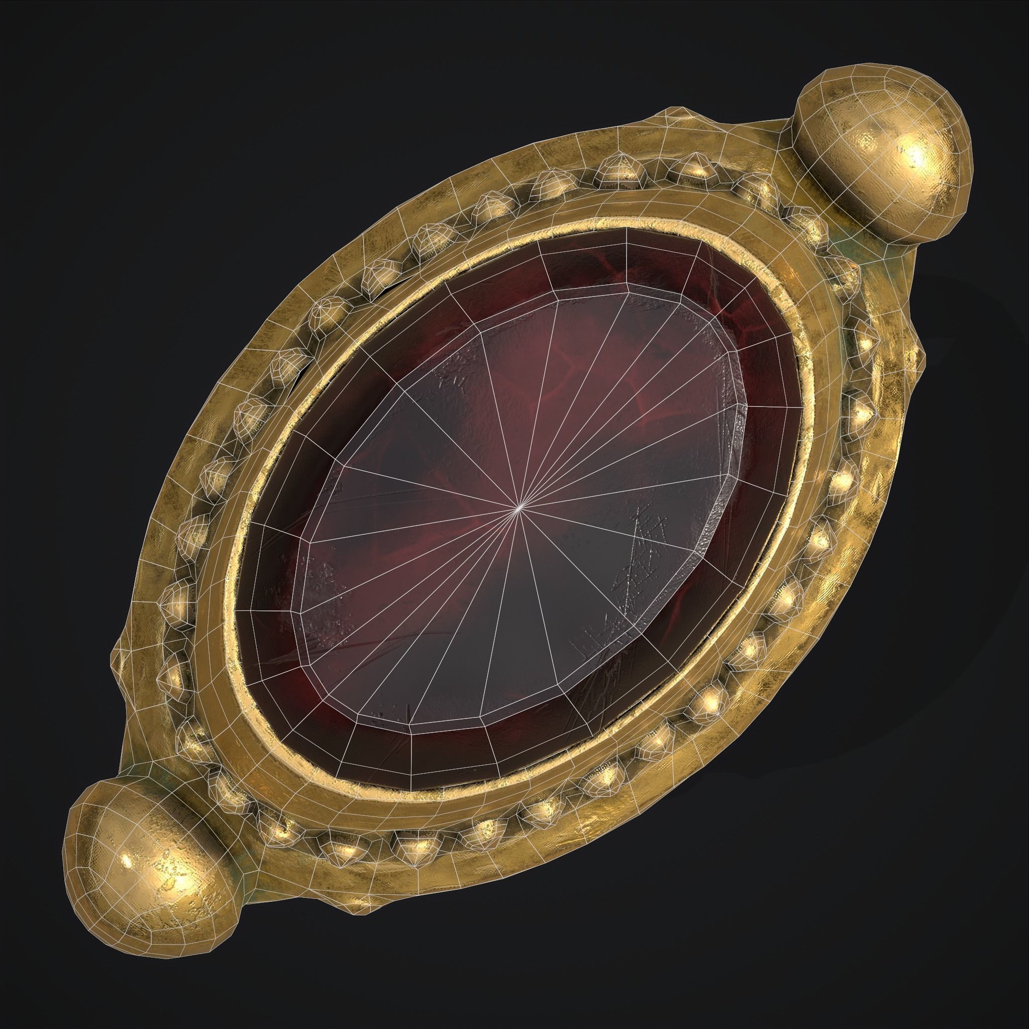 Byzantine Ring Low-poly 3D model_10