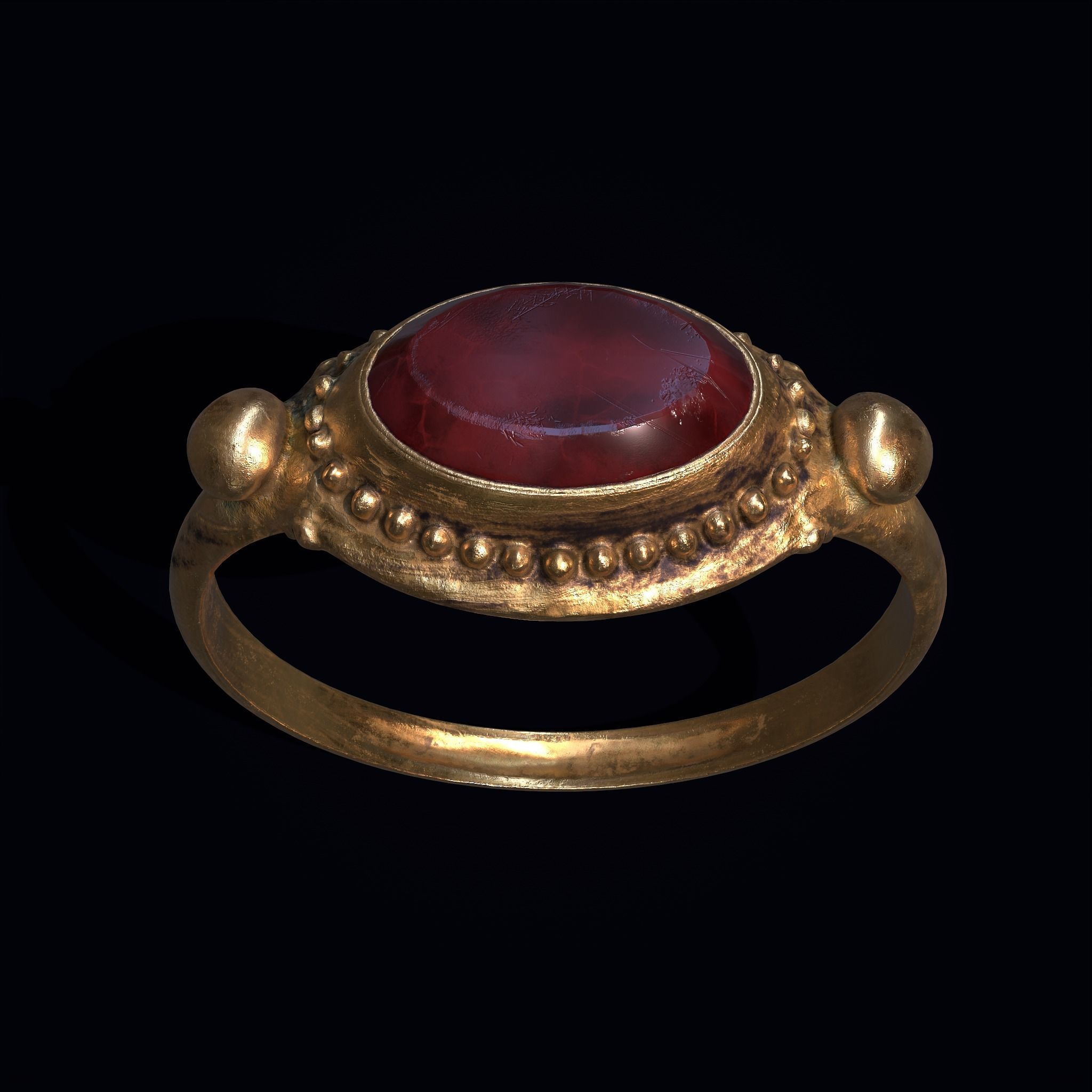 Byzantine Ring Low-poly 3D model_3