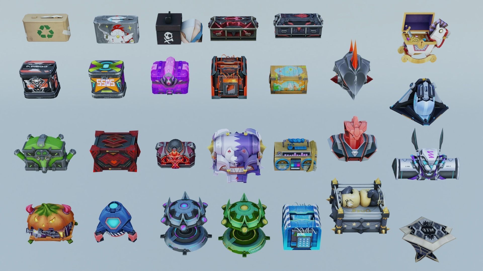 Box  Recycling-Blood-Coffin-Spikey Spine Loot Crate- 3D model_5