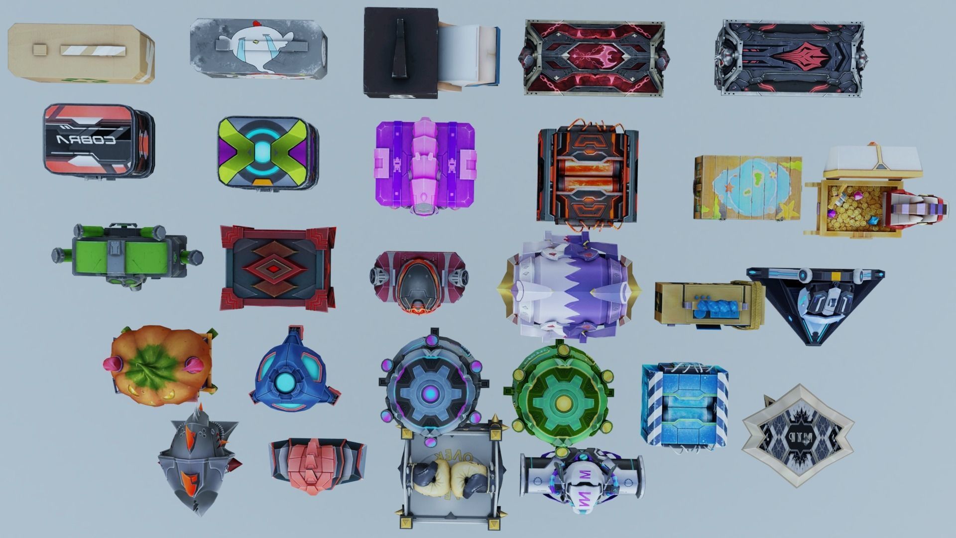 Box  Recycling-Blood-Coffin-Spikey Spine Loot Crate- 3D model_3