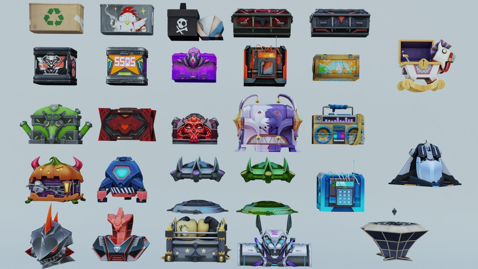 Box  Recycling-Blood-Coffin-Spikey Spine Loot Crate- 3D model_2