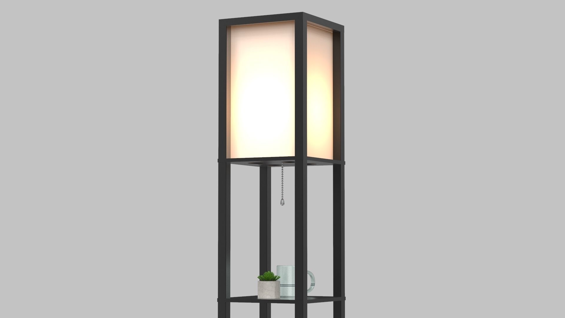 Floor Lamp With Shelves 3D model_3