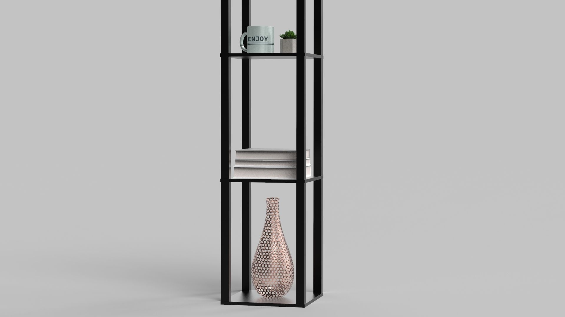 Floor Lamp With Shelves 3D model_4