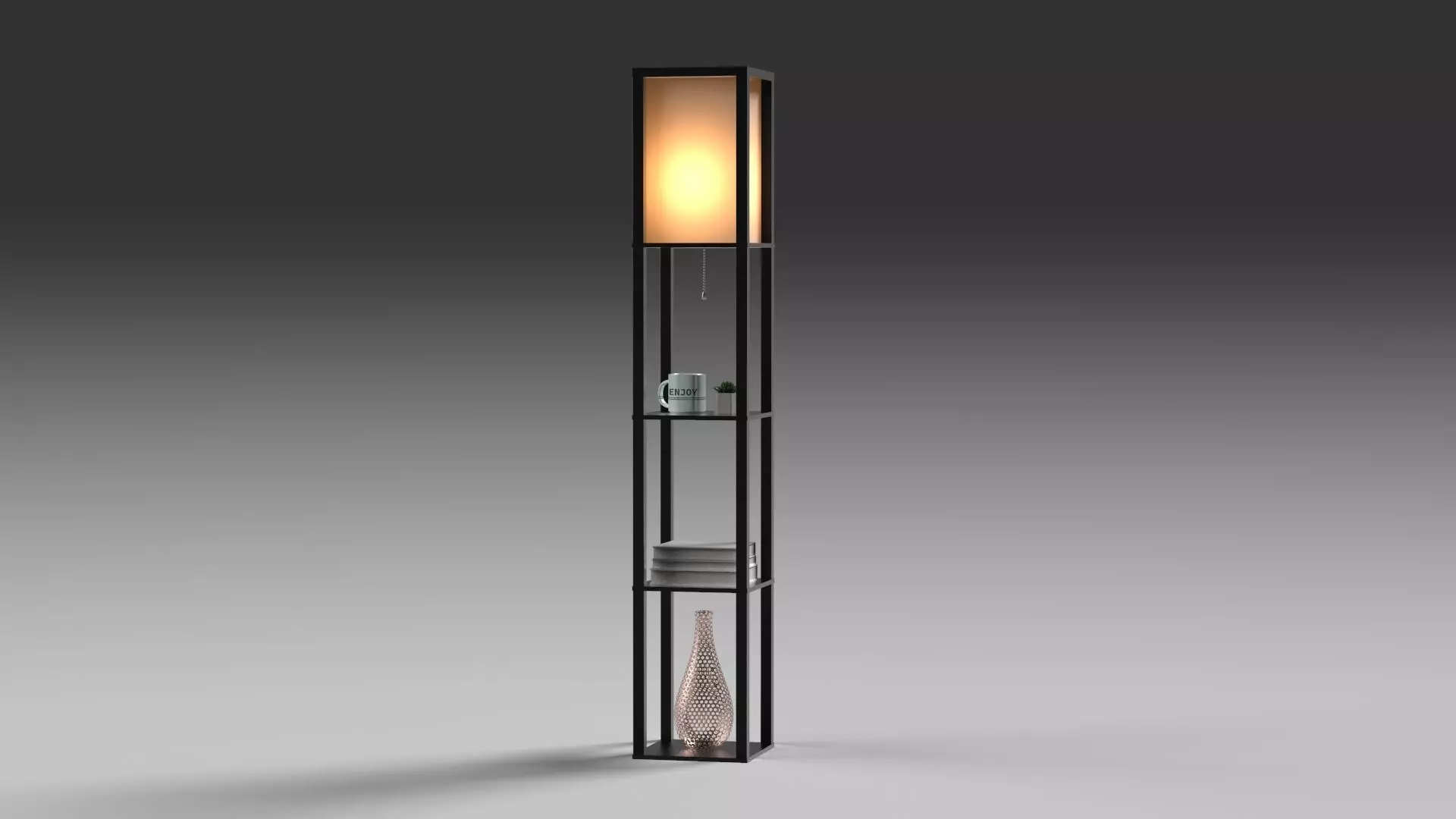 Floor Lamp With Shelves 3D model_0