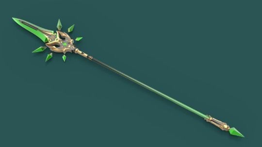 Jade Spear from Genshin Impact Cosplay Videogames 3D model_1