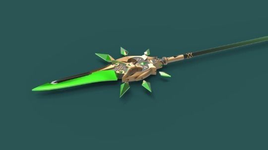 Jade Spear from Genshin Impact Cosplay Videogames 3D model_3