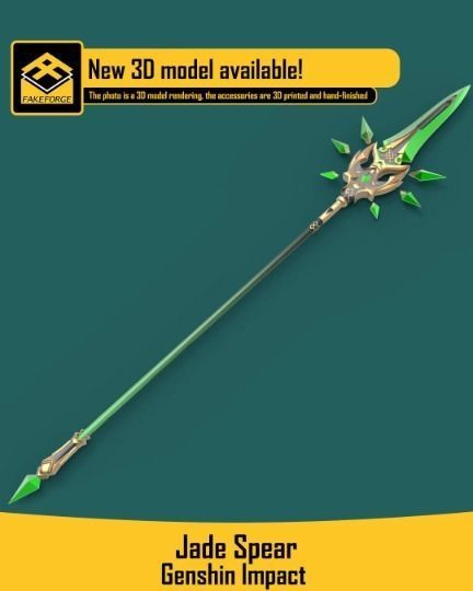 Jade Spear from Genshin Impact Cosplay Videogames 3D model_5
