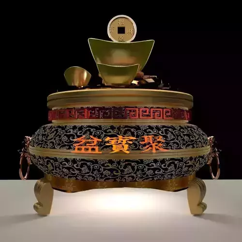 Chinese gold Ingot  pot