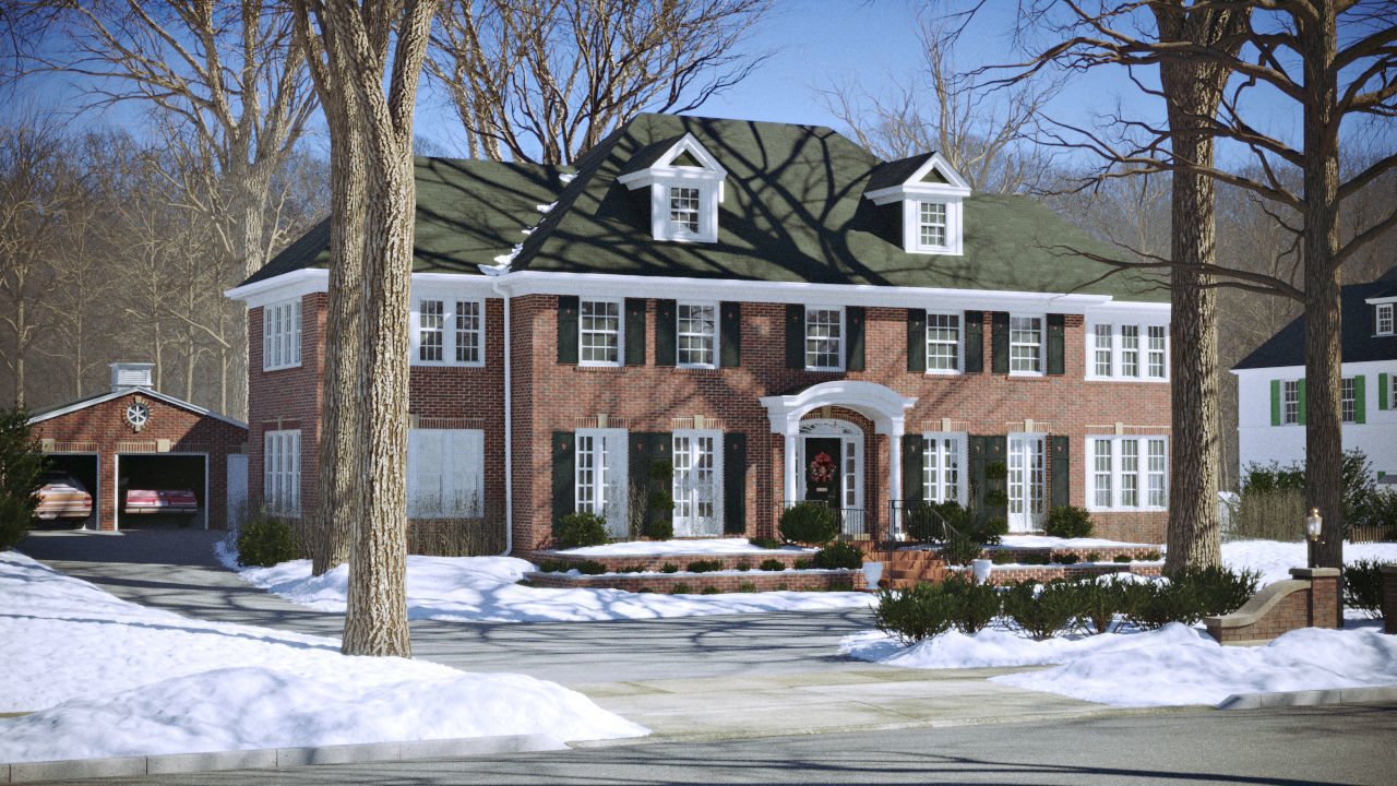 The most accurate copy of the house from the movie HOME ALONE  Low-poly 3D model_0