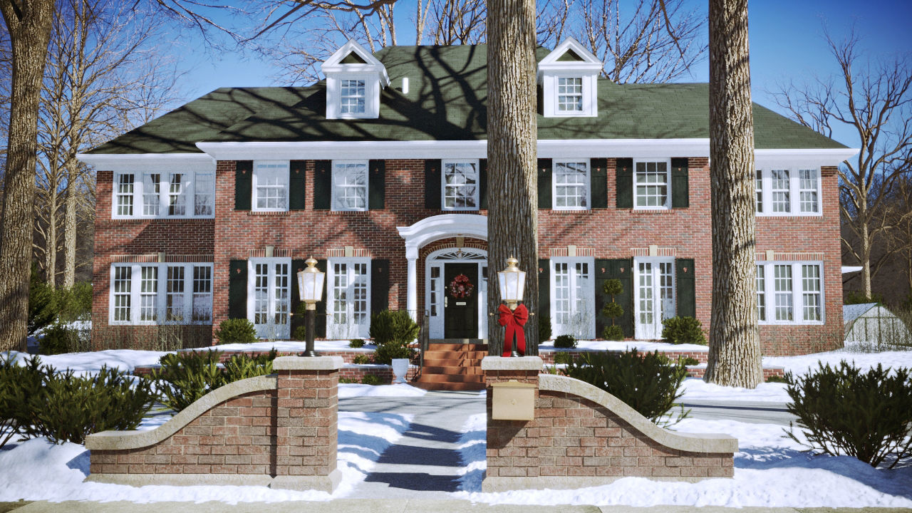The most accurate copy of the house from the movie HOME ALONE  Low-poly 3D model_2