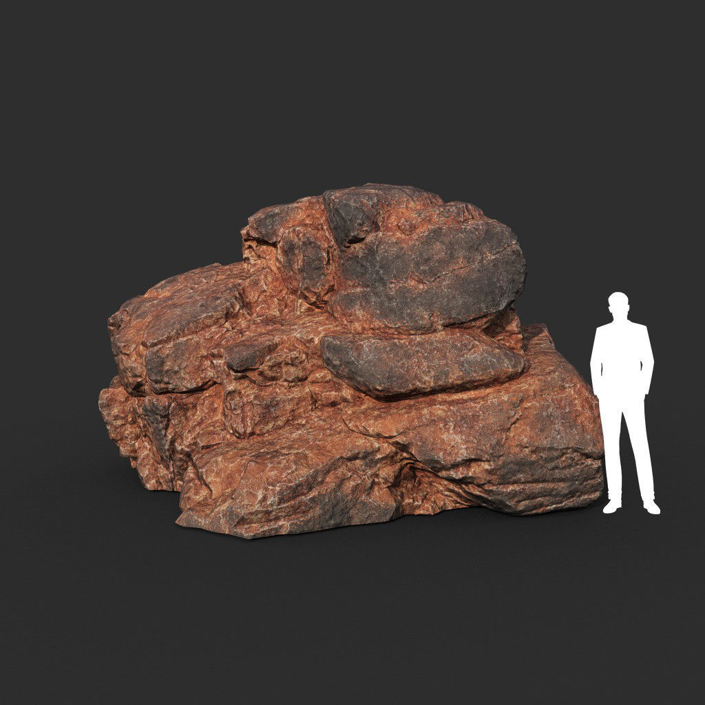 Low poly Black Yellow Desert Rock A 211119 Low-poly 3D model_41