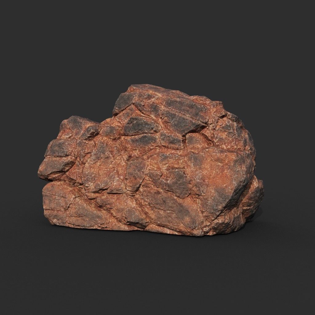 Low poly Black Yellow Desert Rock A 211119 Low-poly 3D model_33