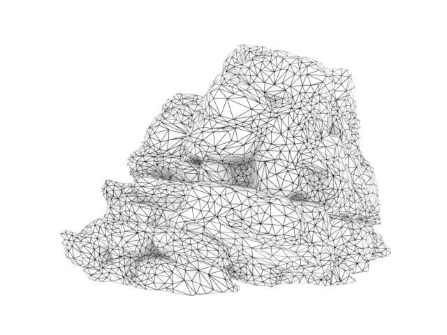 Low poly Black Yellow Desert Rock A 211119 Low-poly 3D model_25