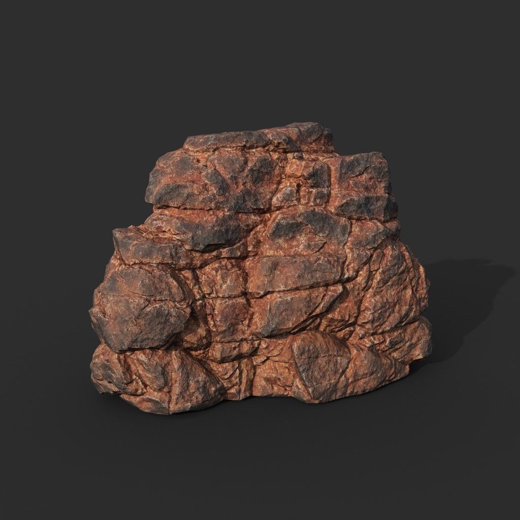 Low poly Black Yellow Desert Rock A 211119 Low-poly 3D model_12