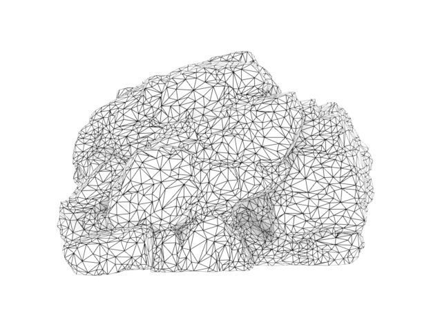 Low poly Black Yellow Desert Rock A 211119 Low-poly 3D model_35