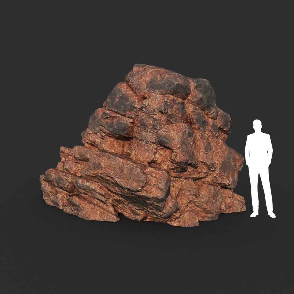 Low poly Black Yellow Desert Rock A 211119 Low-poly 3D model_21
