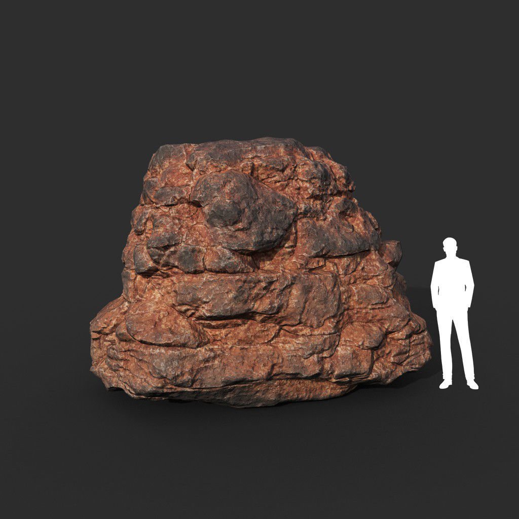 Low poly Black Yellow Desert Rock A 211119 Low-poly 3D model_16