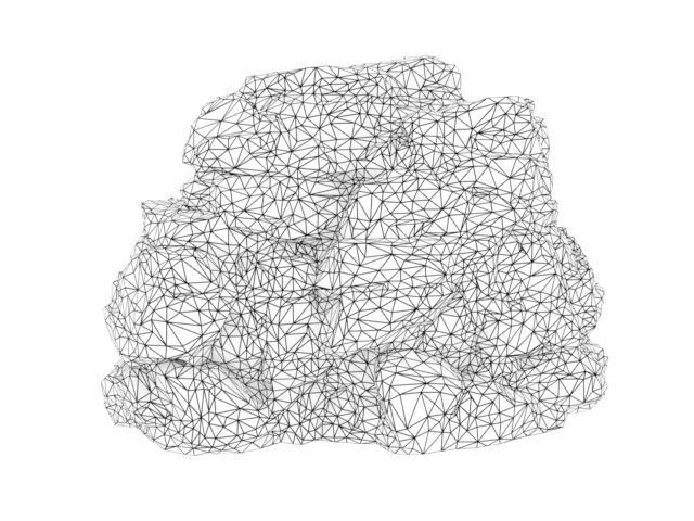 Low poly Black Yellow Desert Rock A 211119 Low-poly 3D model_15