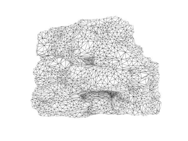 Low poly Black Yellow Desert Rock A 211119 Low-poly 3D model_40