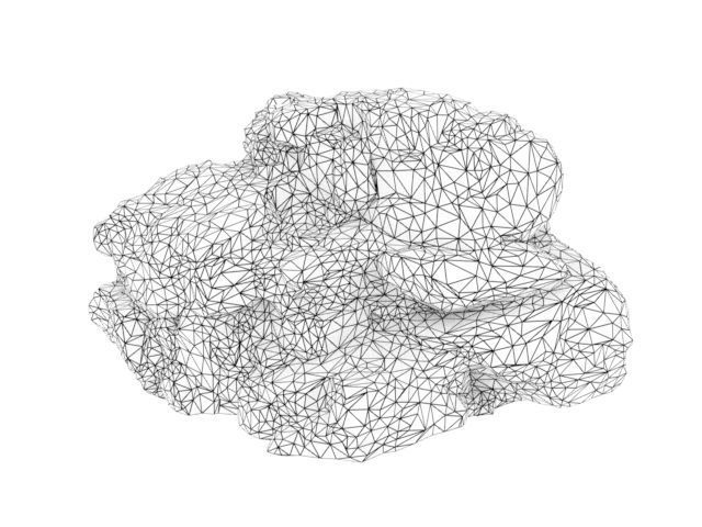 Low poly Black Yellow Desert Rock A 211119 Low-poly 3D model_45