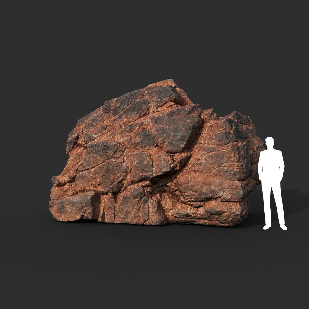 Low poly Black Yellow Desert Rock A 211119 Low-poly 3D model_31