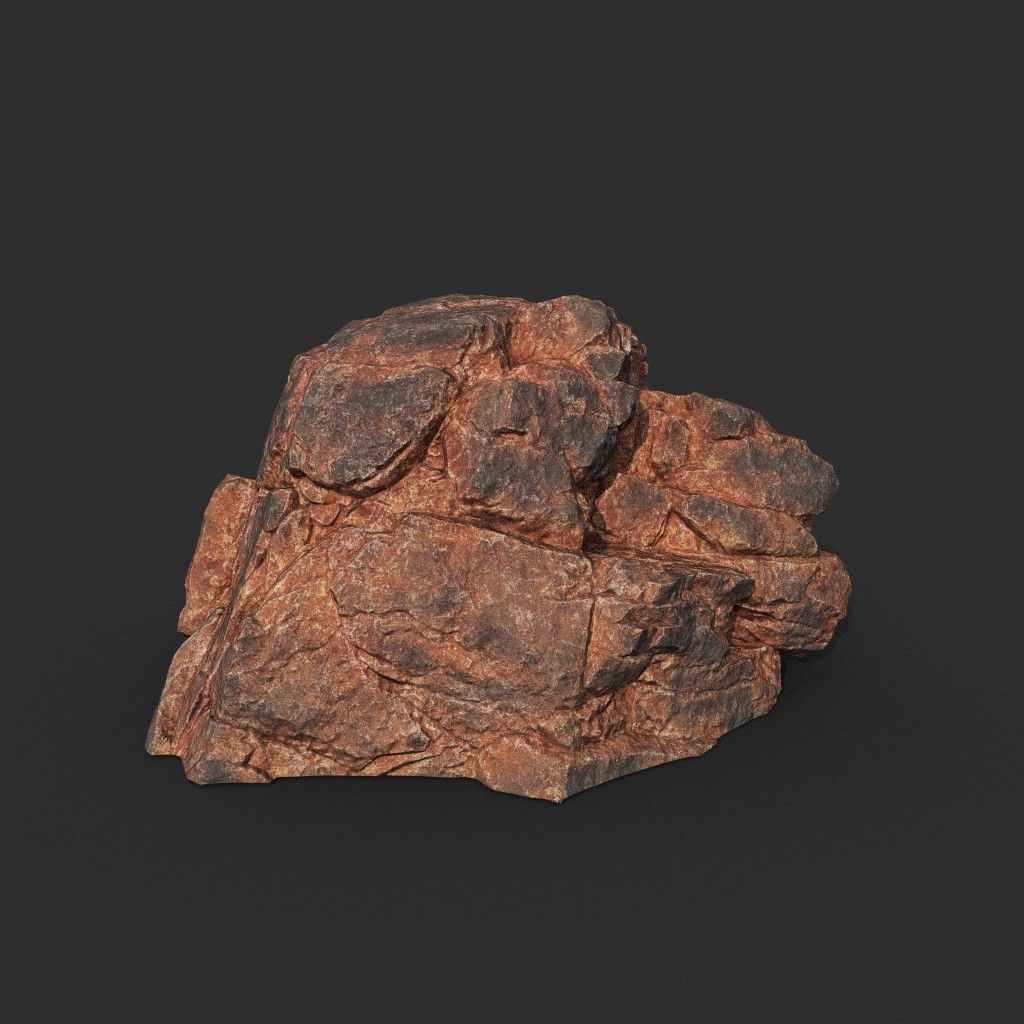 Low poly Black Yellow Desert Rock A 211119 Low-poly 3D model_44