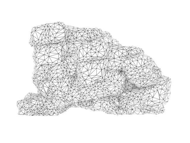 Low poly Black Yellow Desert Rock A 211119 Low-poly 3D model_30