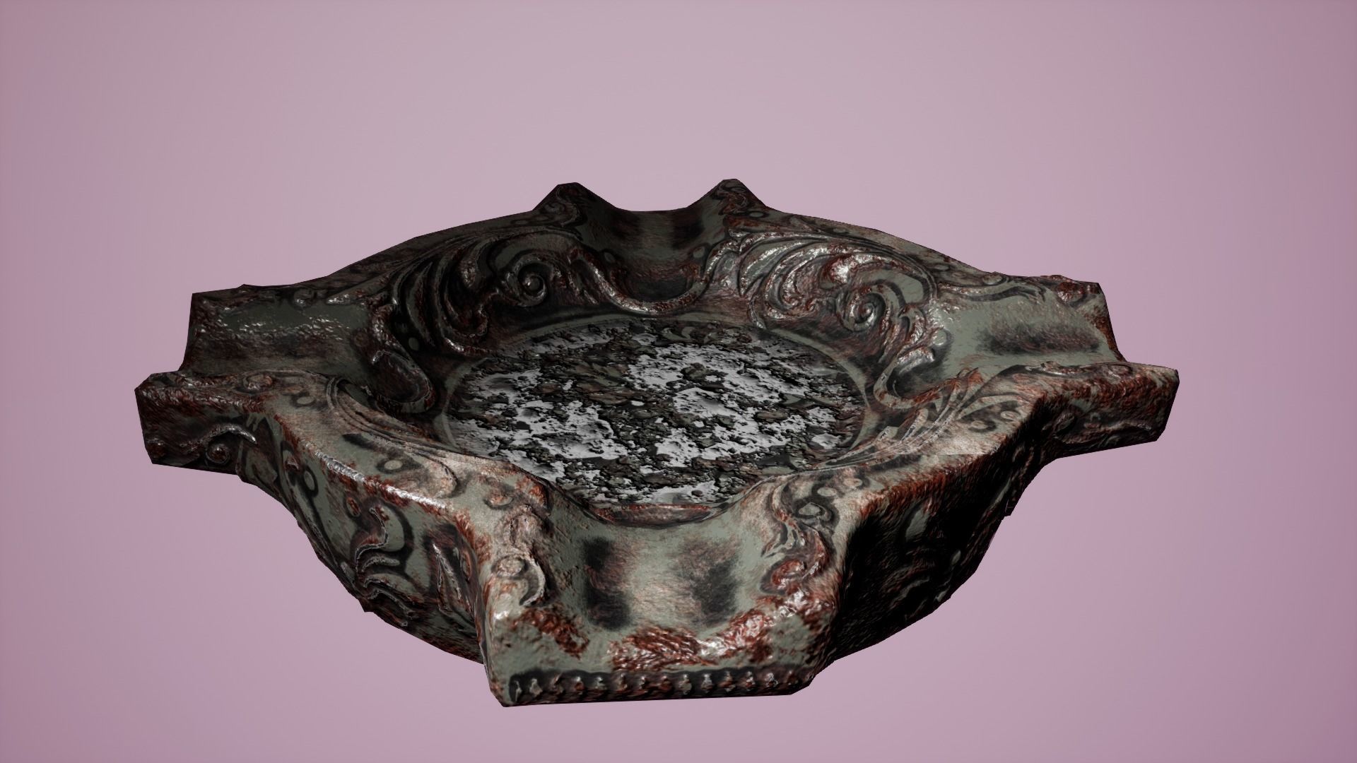 Old Ashtray - PBR Low-poly 3D model_3