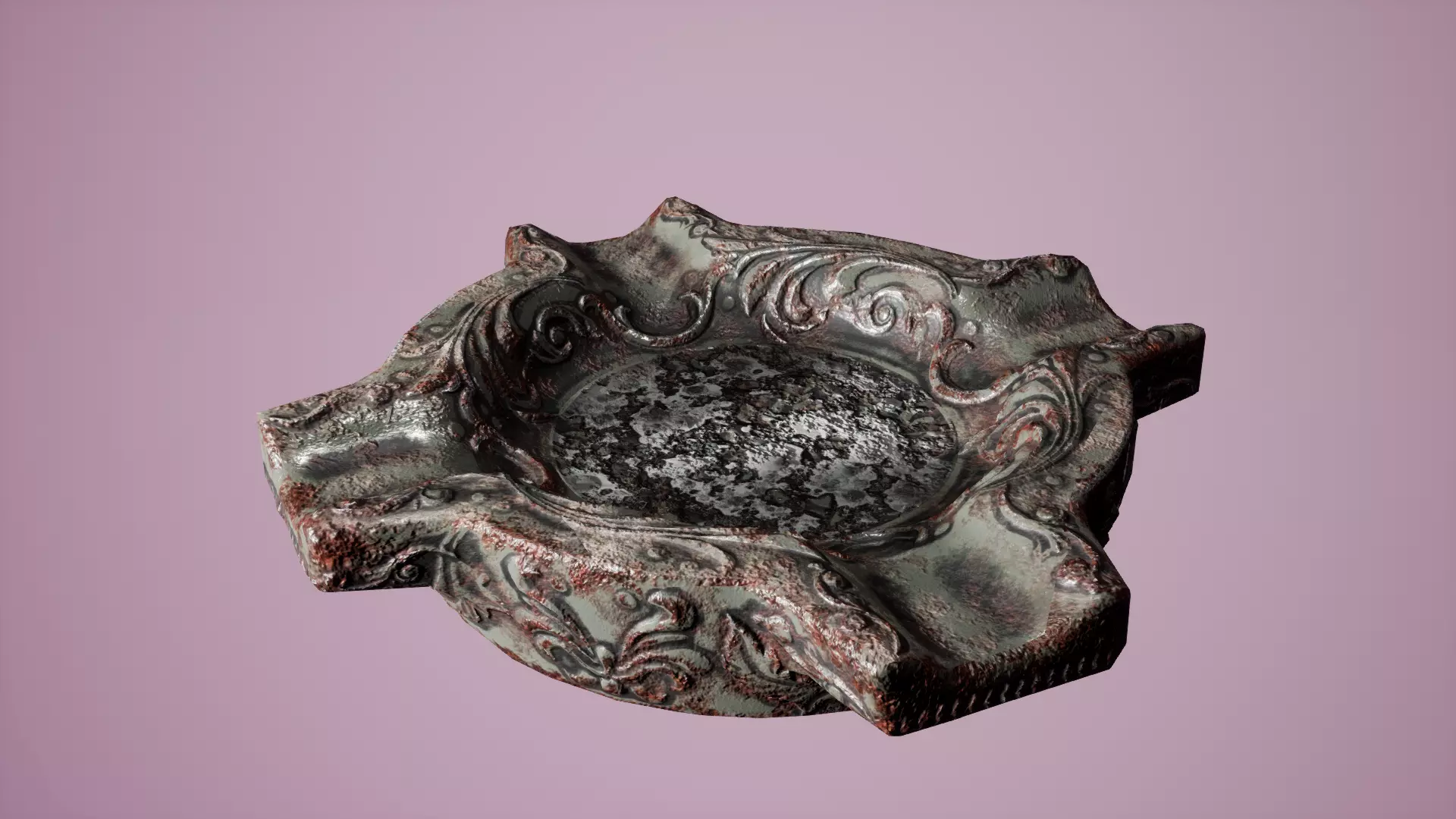 Old Ashtray - PBR Low-poly 3D model_0