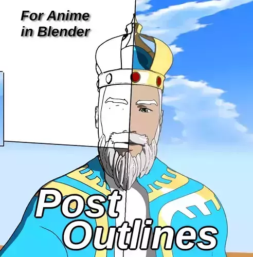 For Anime in Blender - Post Outlines 3D model