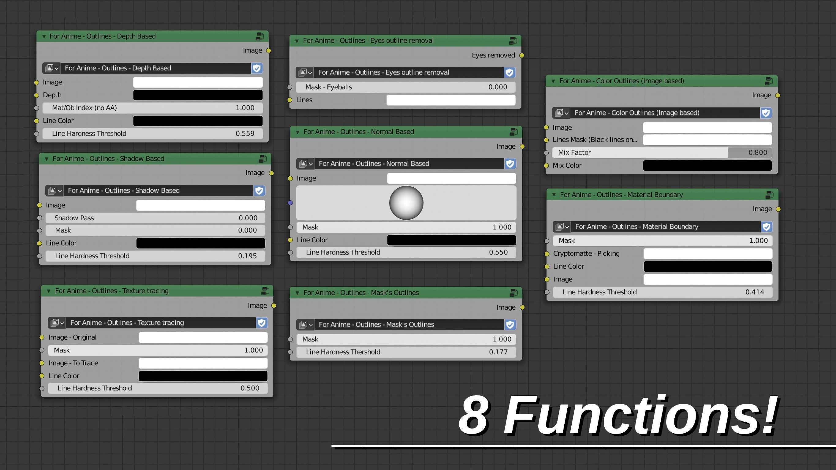 For Anime in Blender - Post Outlines 3D model_3