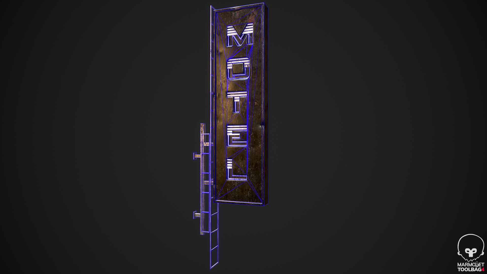 Neon signs Cyberpunk pack PBR Game Ready Low-poly Low-poly 3D model_14