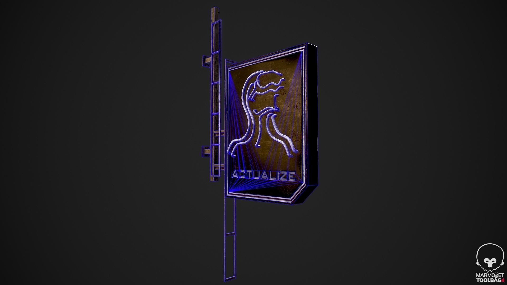 Neon signs Cyberpunk pack PBR Game Ready Low-poly Low-poly 3D model_24