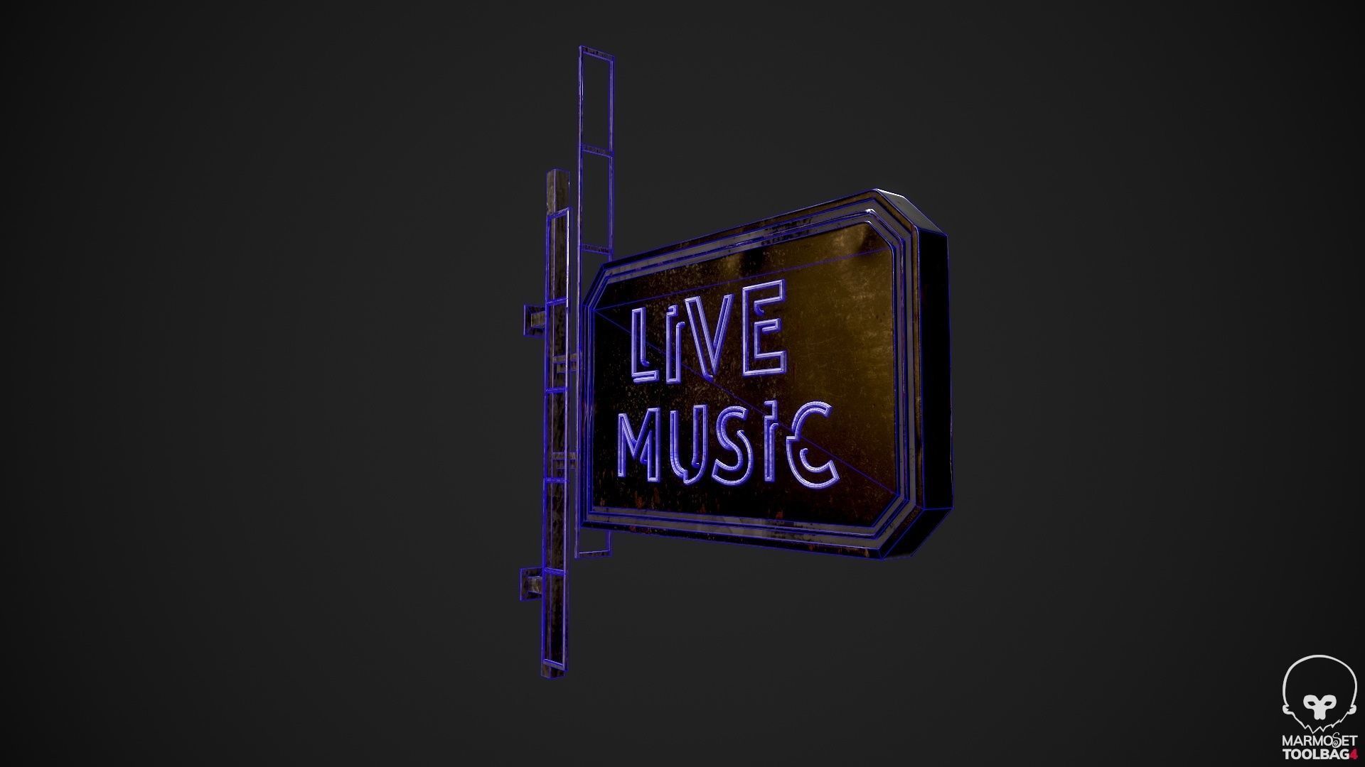 Neon signs Cyberpunk pack PBR Game Ready Low-poly Low-poly 3D model_18