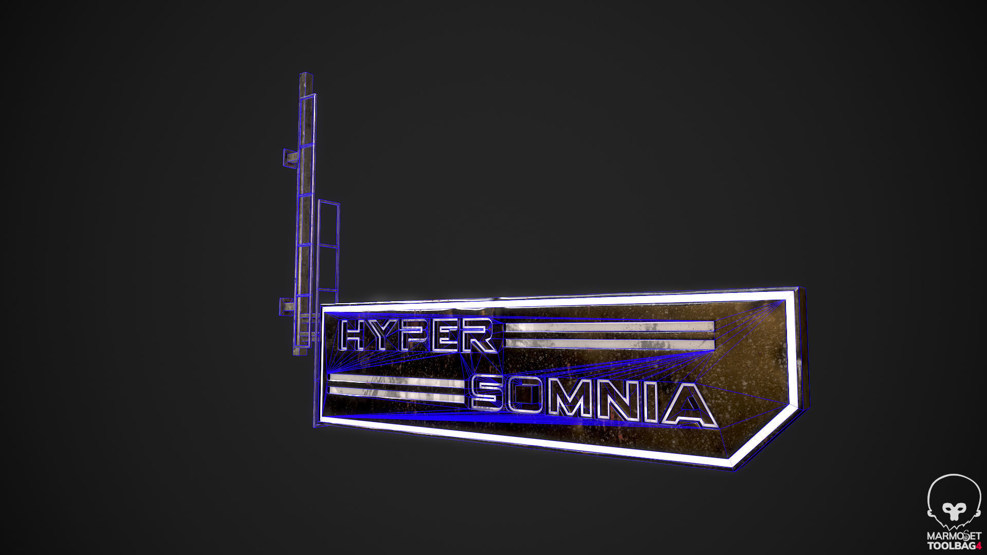 Neon signs Cyberpunk pack PBR Game Ready Low-poly Low-poly 3D model_26