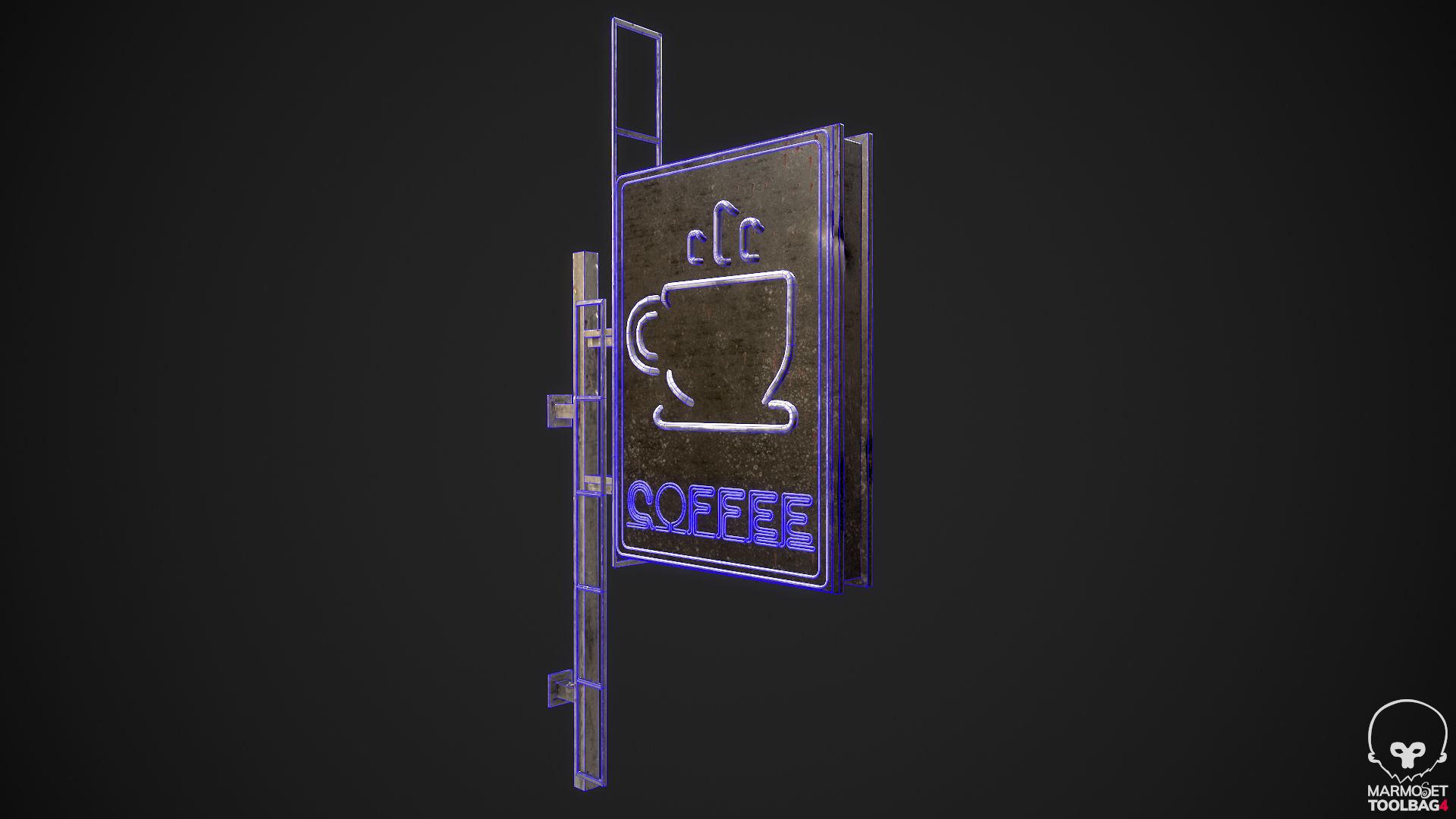 Neon signs Cyberpunk pack PBR Game Ready Low-poly Low-poly 3D model_32