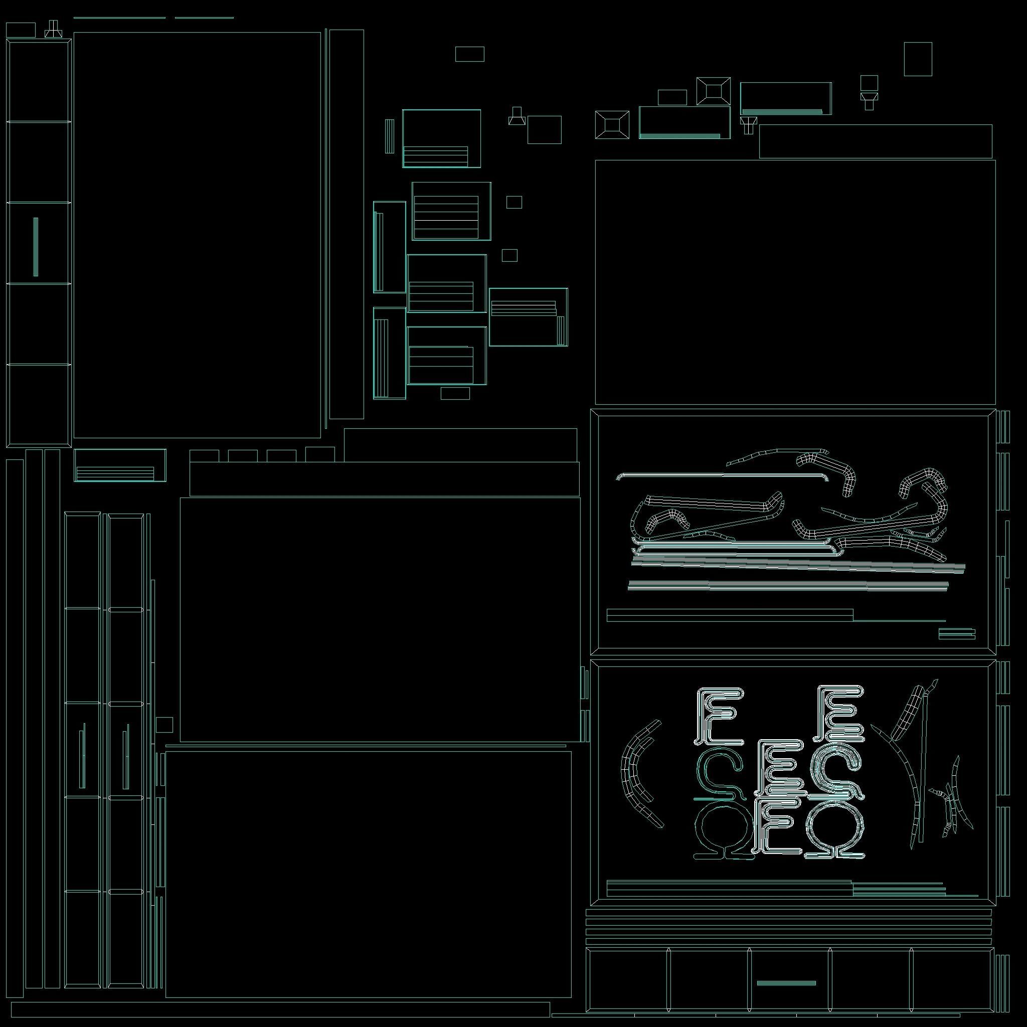 Neon signs Cyberpunk pack PBR Game Ready Low-poly Low-poly 3D model_36