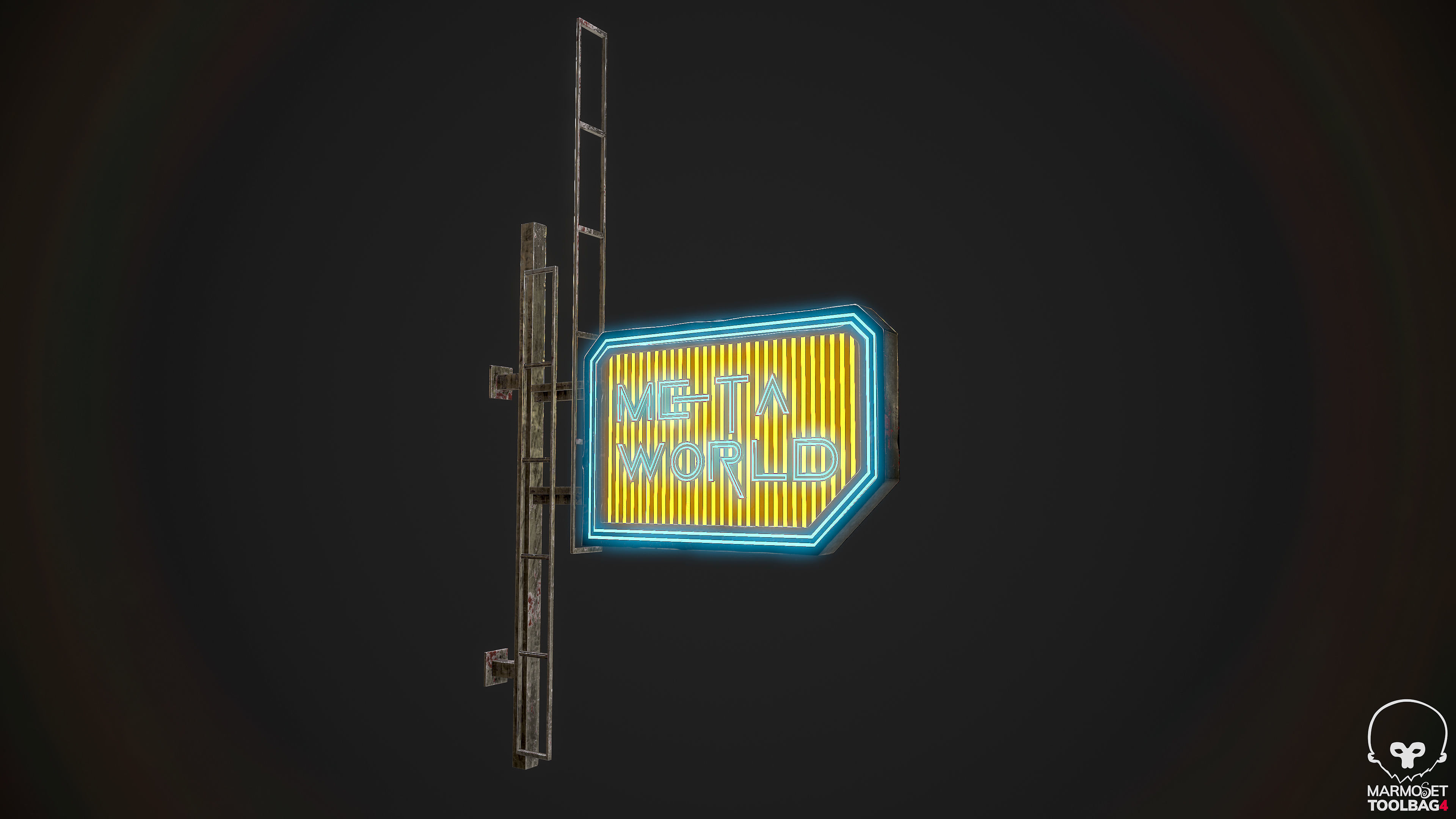 Neon signs Cyberpunk pack PBR Game Ready Low-poly Low-poly 3D model_21