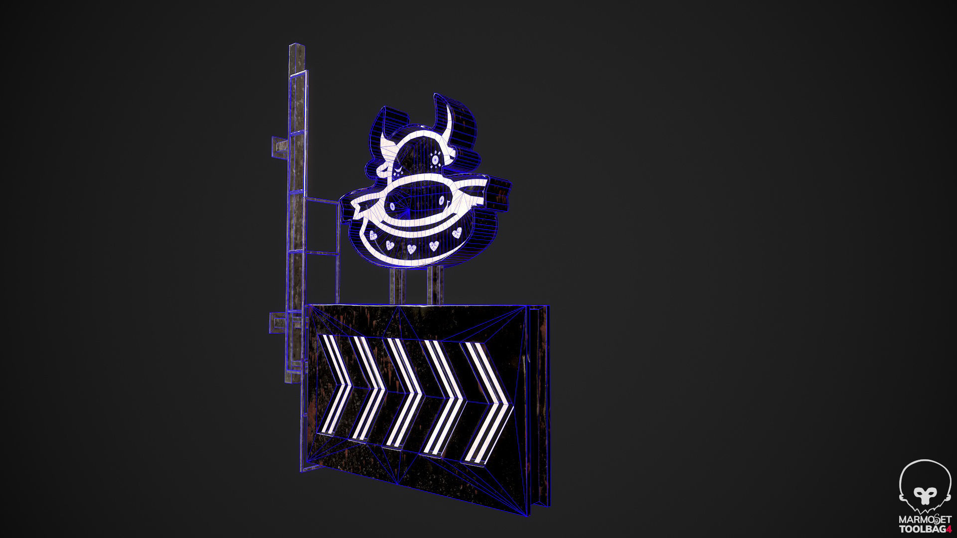 Neon signs Cyberpunk pack PBR Game Ready Low-poly Low-poly 3D model_28