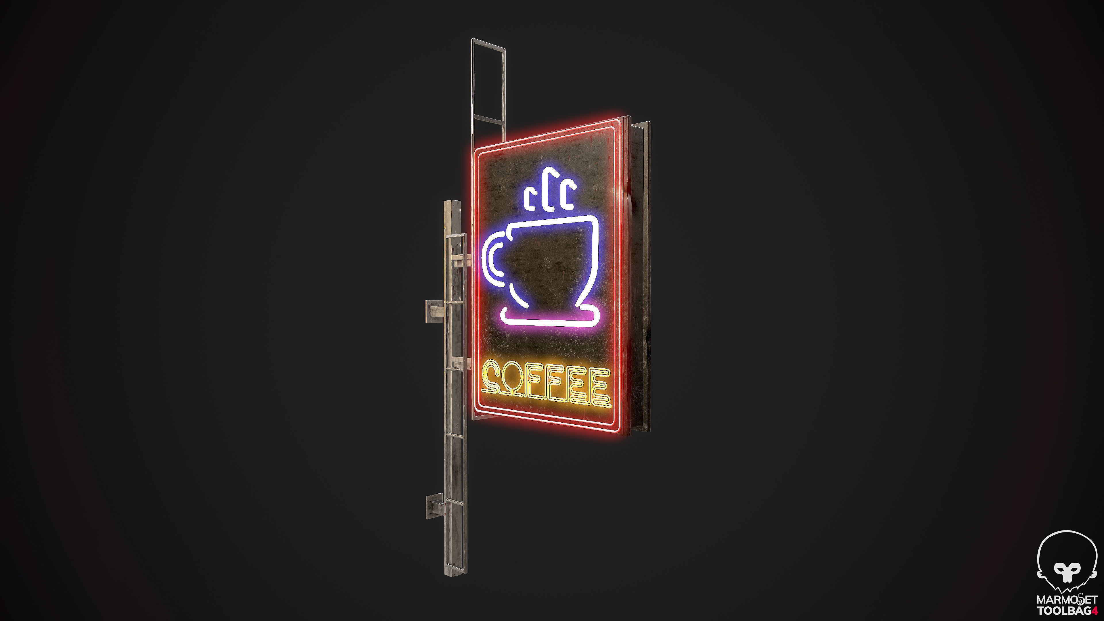 Neon signs Cyberpunk pack PBR Game Ready Low-poly Low-poly 3D model_31